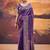 Purple  Color Printed Crepe Saree