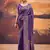 purple crepe saree with printed work