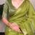 olive Color Zari Weaving  Cotton Silk Saee