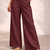 Wine casual linen blend straight fit pants