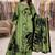 Green color crepe silk printed women unstitched dress material