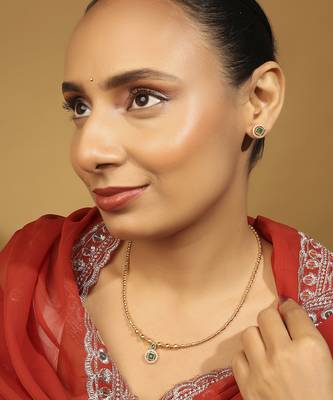 traditional gold plated choker necklace set 6