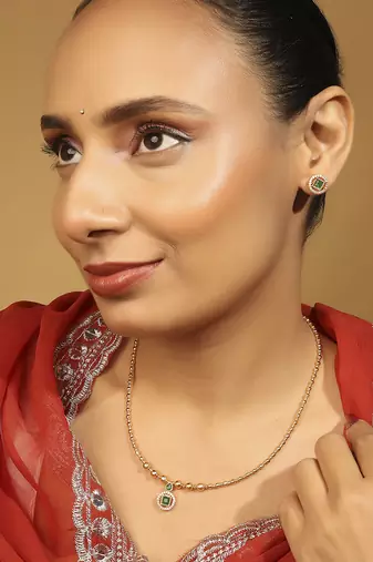 traditional gold plated choker necklace set