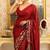 Maroon color Sequins Embroidery Work Georgette Saree