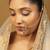 Traditional flower design crystal gold plated nose ring with chain(nathiya)