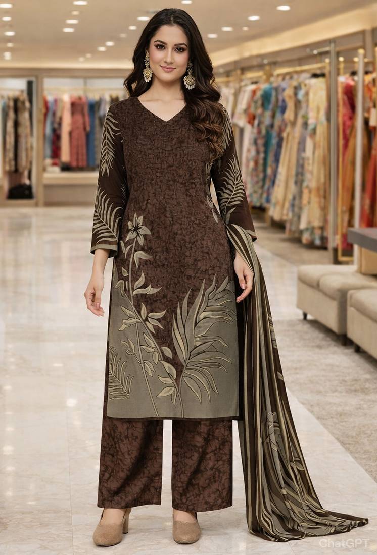 Multicolor  color crepe silk printed women unstitched dress material