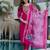 Magenta p.v chanderi heavy thread embroidery work with printed dupatta kurta pant set