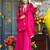 Rani pink frendy silk heavy thread embroidery work kurta palazzo set