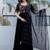 Black faux georgette heavy thread embroidery work kurta with dupatta