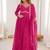 Pink georgette heavy thread embroidery work kurta pant set