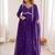 Purple georgette heavy thread embroidery work kurta pant set
