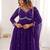 Purple georgette heavy thread embroidery work kurta pant set