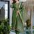Green chanderi heavy thread embroidery work kurta pant set