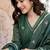 Green chanderi silk heavy thread embroidery work kurta pant set