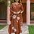 Brown muslin printed kurta pant set