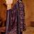 Purple rayon blend printed kurta pant set