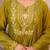 Olive chanderi silk heavy thread embroidery work kurta pant set
