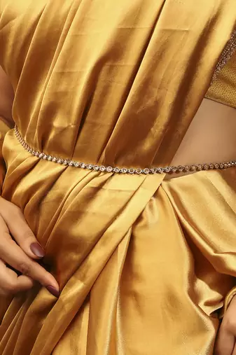 trendy round shape gold plated waist belt