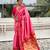Pink paithani silk zari weaving saree with contrast blouse piece