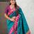 Teal paithani silk zari weaving saree with contrast blouse piece