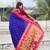 Blue paithani silk zari weaving saree with contrast blouse piece