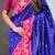 Blue paithani silk zari weaving saree with contrast blouse piece