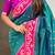 Teal paithani silk zari weaving saree with contrast blouse piece