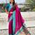 Magenta paithani silk zari weaving saree with contrast blouse piece