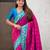 Magenta paithani silk zari weaving saree with contrast blouse piece