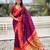 Purple paithani silk zari weaving saree with contrast blouse piece