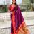 Purple paithani silk zari weaving saree with contrast blouse piece