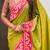 Green paithani silk zari weaving saree with contrast blouse piece