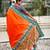 Orange paithani silk zari weaving saree with contrast blouse piece