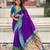 Purple paithani silk zari weaving saree with contrast blouse piece