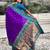 Purple paithani silk zari weaving saree with contrast blouse piece