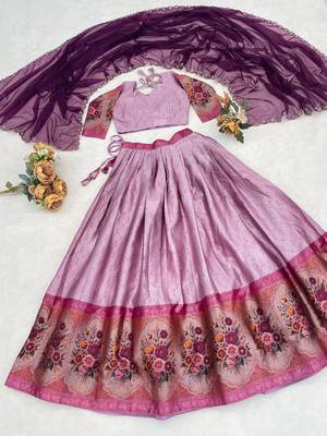 wine silk lehenga choli with kalamkari work 4