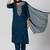 Teal roman silk kurti pent dupatta set
