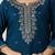 Teal roman silk kurti pent dupatta set