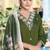 Green roman silk kurti pent dupatta set
