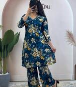 Rama pure soft rayon cotton kurti palazzo dupatta