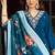 Teal roman silk kurti pent dupatta set