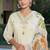 Cream roman silk kurti pent dupatta set
