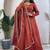 Brown nc vichitra silk anarkali with dupatta