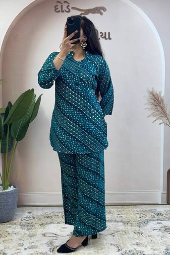 Rama pure soft rayon cotton kurti palazzo dupatta