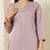 Lavender roman silk kurti pent dupatta set