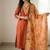 Orange roman silk kurti pent dupatta set