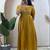 Yellow pure mul cotton handwork kurti with designer sleeves