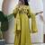 Mustard pure roman chanderi silk anarkali suit with dupatta