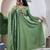 Green pure roman chanderi silk anarkali suit with dupatta