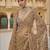golden net saree with sequins embroidery work
